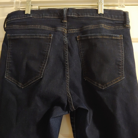 Banana Republic slim straight womens dark blue jeans Stretch frayed botton sz 31 - Picture 5 of 9